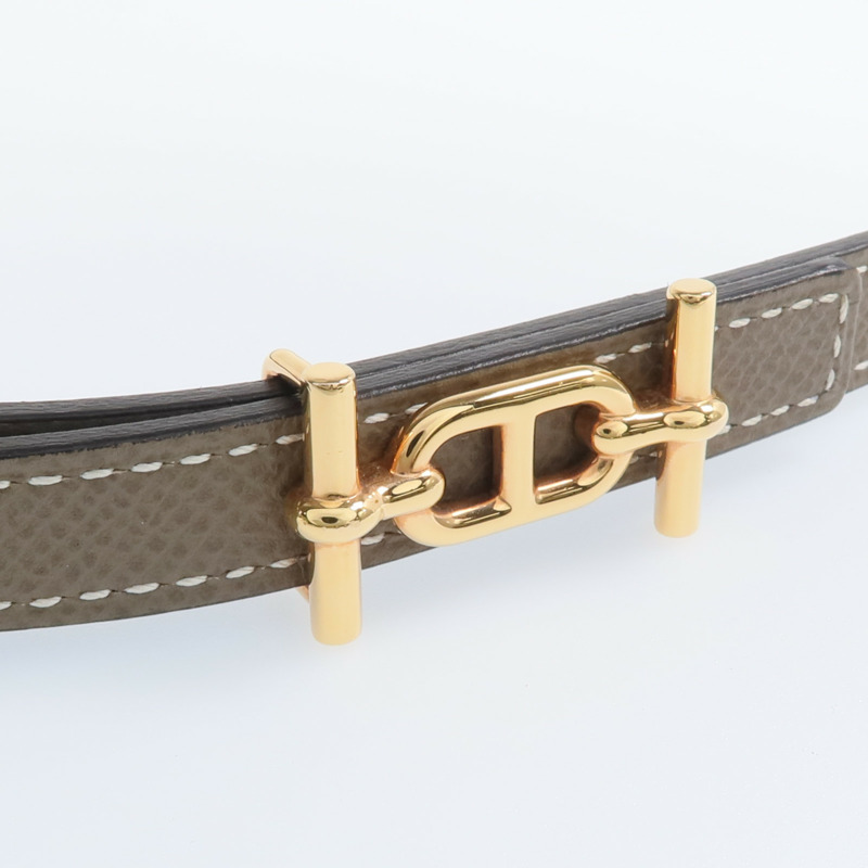 HERMES Epsom皮革Ancre Belt 13mm金扣皮帶Etoupe-4