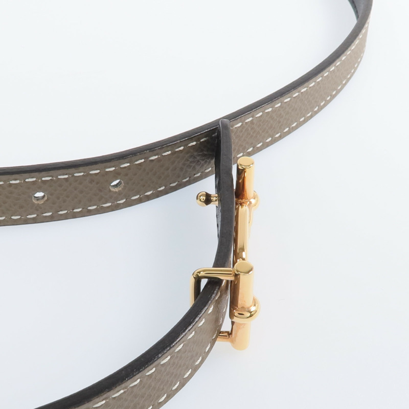 HERMES Epsom皮革Ancre Belt 13mm金扣皮帶Etoupe-6