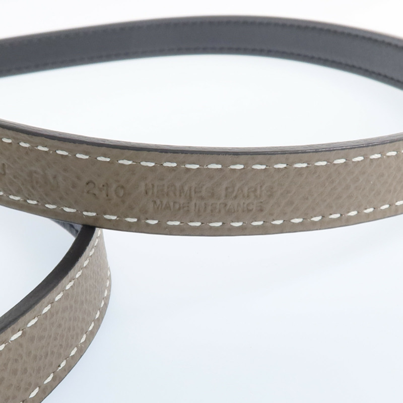 HERMES Epsom皮革Ancre Belt 13mm金扣皮帶Etoupe-7