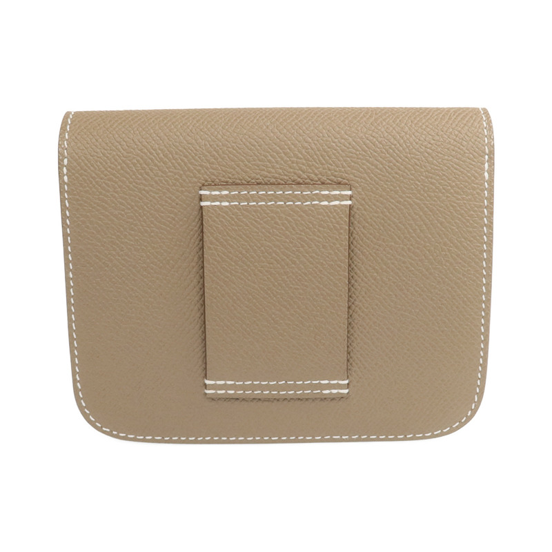 HERMES Epsom皮革Constance Slim金扣錢包Etoupe-1