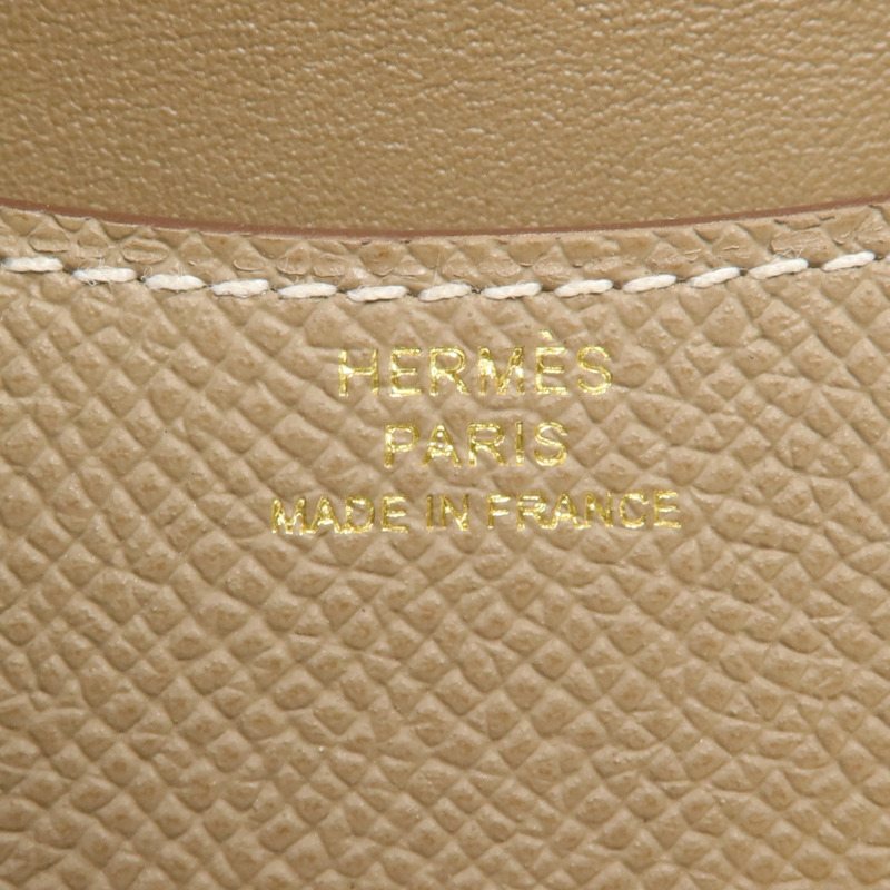 HERMES Epsom皮革Constance Slim金扣錢包Etoupe-12