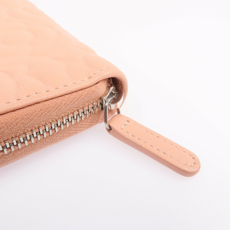 CHANEL 羊皮皮革Zipper long Wallet銀扣長錢包-11
