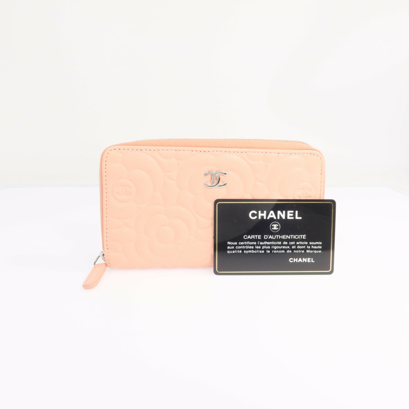 CHANEL 羊皮皮革Zipper long Wallet銀扣長錢包-19