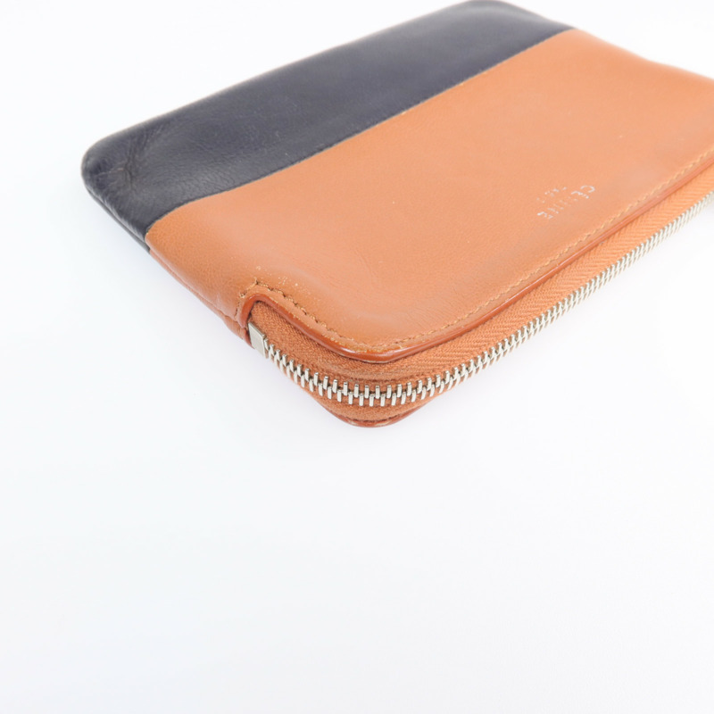 CELINE 牛皮皮革Coin Case銀扣零錢包-8