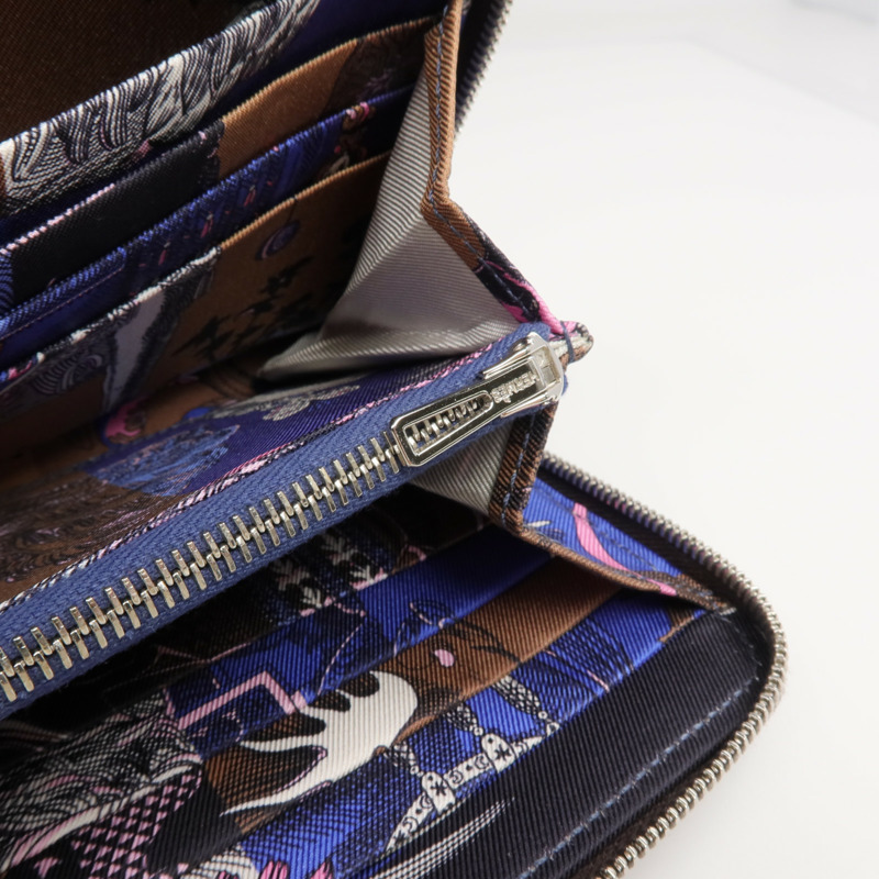 HERMES Epsom皮革Silk In Long Wallet 銀扣長錢包-13