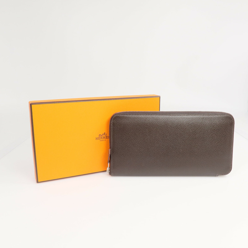 HERMES Epsom皮革Silk In Long Wallet 銀扣長錢包-17