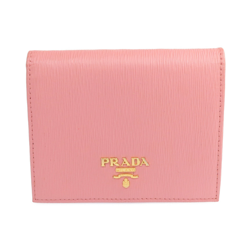 PRADA 牛皮皮革Wallet金扣錢包-0
