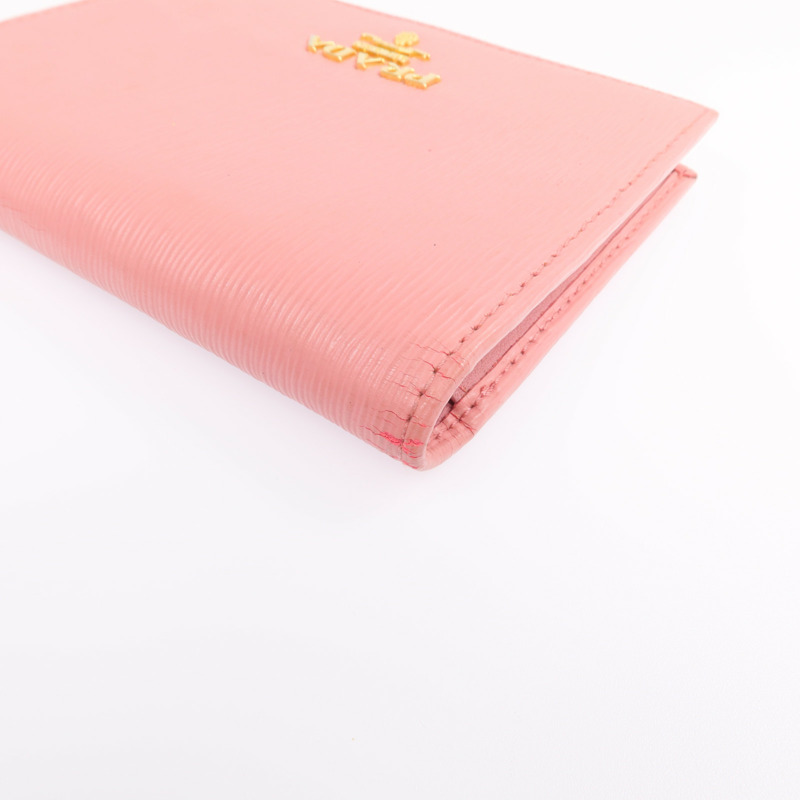 PRADA 牛皮皮革Wallet金扣錢包-9