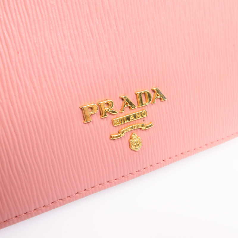 PRADA 牛皮皮革Wallet金扣錢包-10