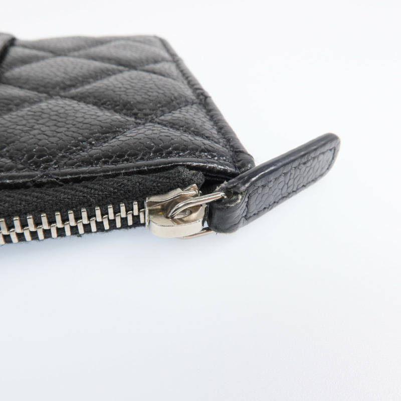 CHANEL 牛皮皮革Phone Zipper Wallet銀扣長錢包-6