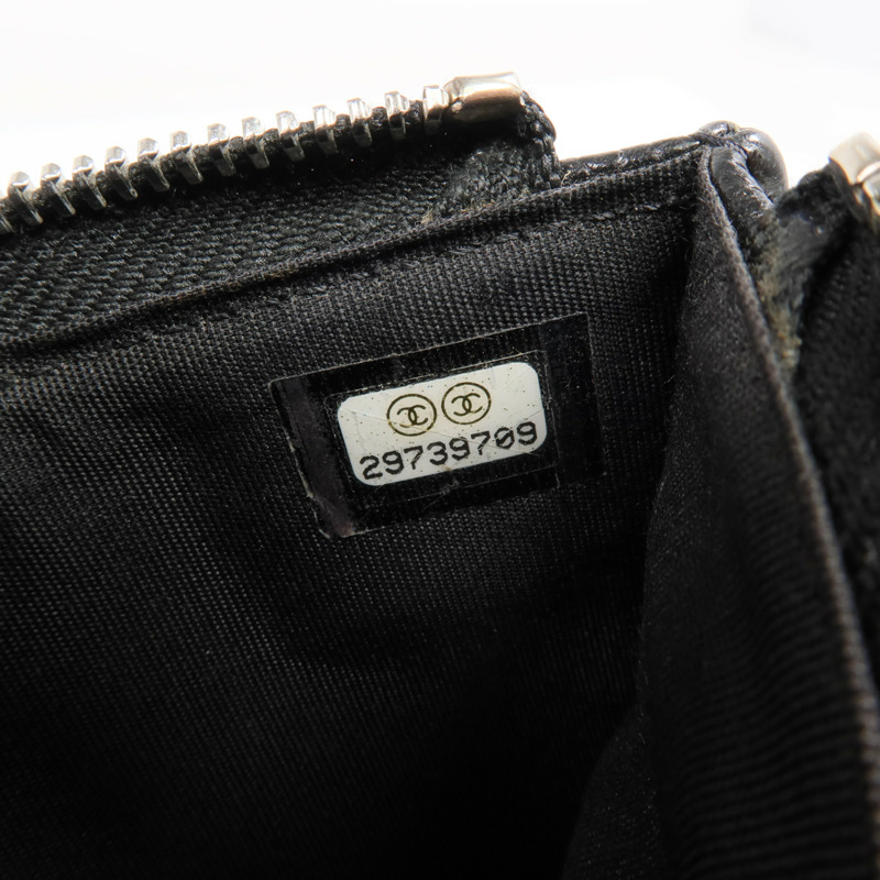 CHANEL 牛皮皮革Phone Zipper Wallet銀扣長錢包-14