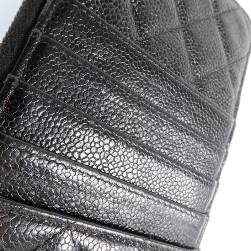 CHANEL 牛皮皮革Phone Zipper Wallet銀扣長錢包-16