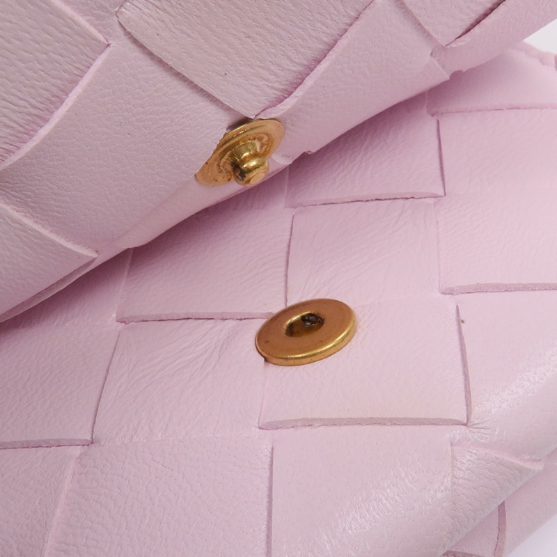 BOTTEGA VENETA 羊皮皮革Card Case with strap金扣卡片套-13