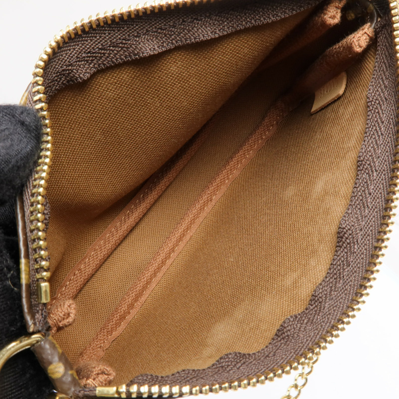 LOUIS VUITTON Monogram Mini Pochette Accessoires金扣手挽袋-12