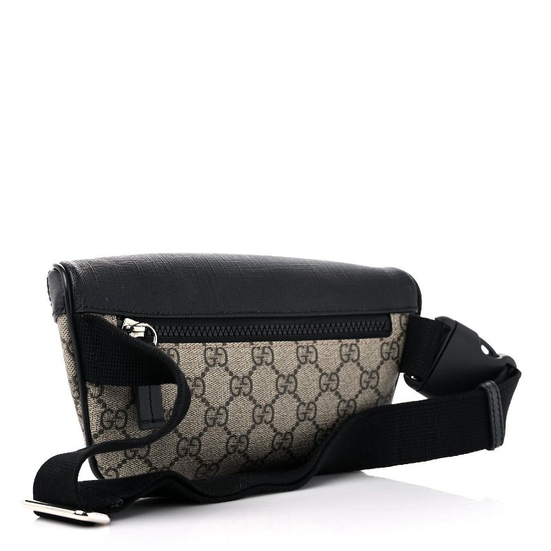 💎Han's house精品服飾💎 GUCCI 古馳 GG Supreme 塗層帆布 皮革 大款 腰包-3