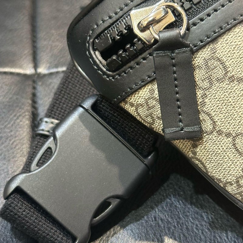 💎Han's house精品服飾💎 GUCCI 古馳 GG Supreme 塗層帆布 皮革 大款 腰包-6