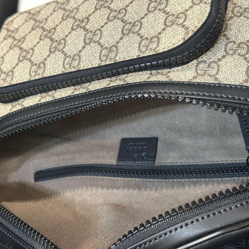 💎Han's house精品服飾💎 GUCCI 古馳 GG Supreme 塗層帆布 皮革 大款 腰包-7