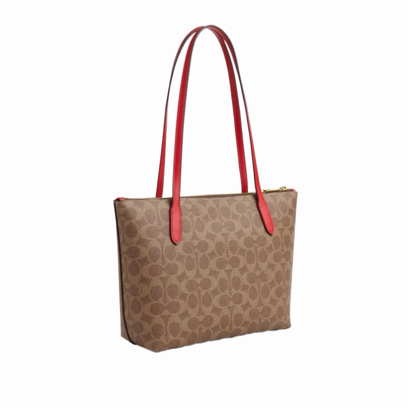 Coach 女士 FIONA 經典SIGNATURE 拉鍊托特包均碼 通用碼24cm*10cm*21cm-3