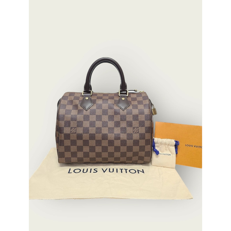 【包稅】LOUIS VUITTON Damier Ebene 帆布 Speedy 托特包-6