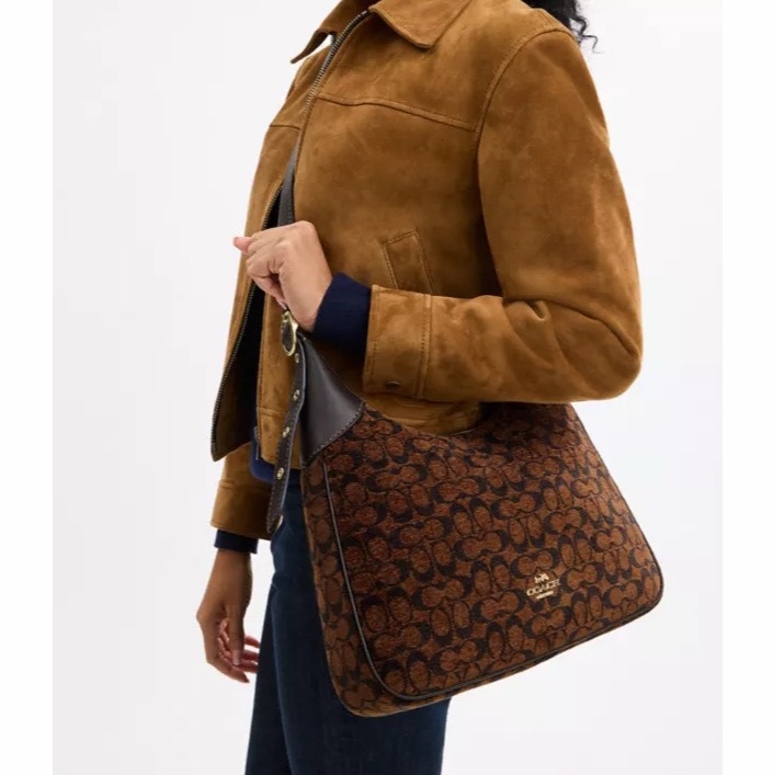 Coach 女士 Ella 標誌性雪尼爾單肩包均碼碼35.5cm*6.3cm*32.4cm-6