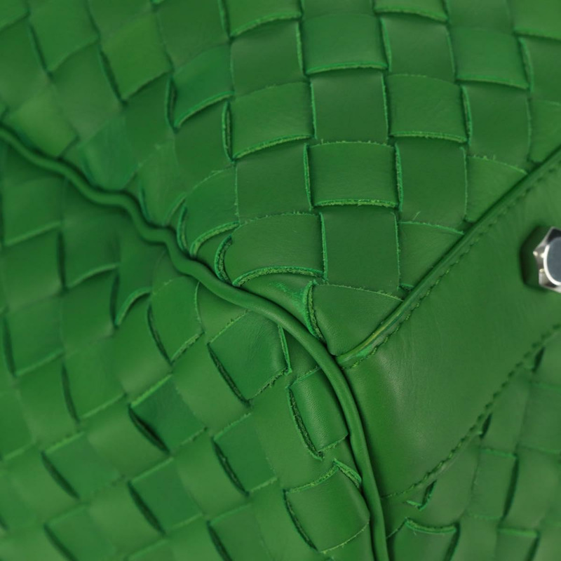 【日本直送】BOTTEGA VENETA MAXI INTRECCIATO 包皮革 2way 綠色銀色正品 yk20171AV-8