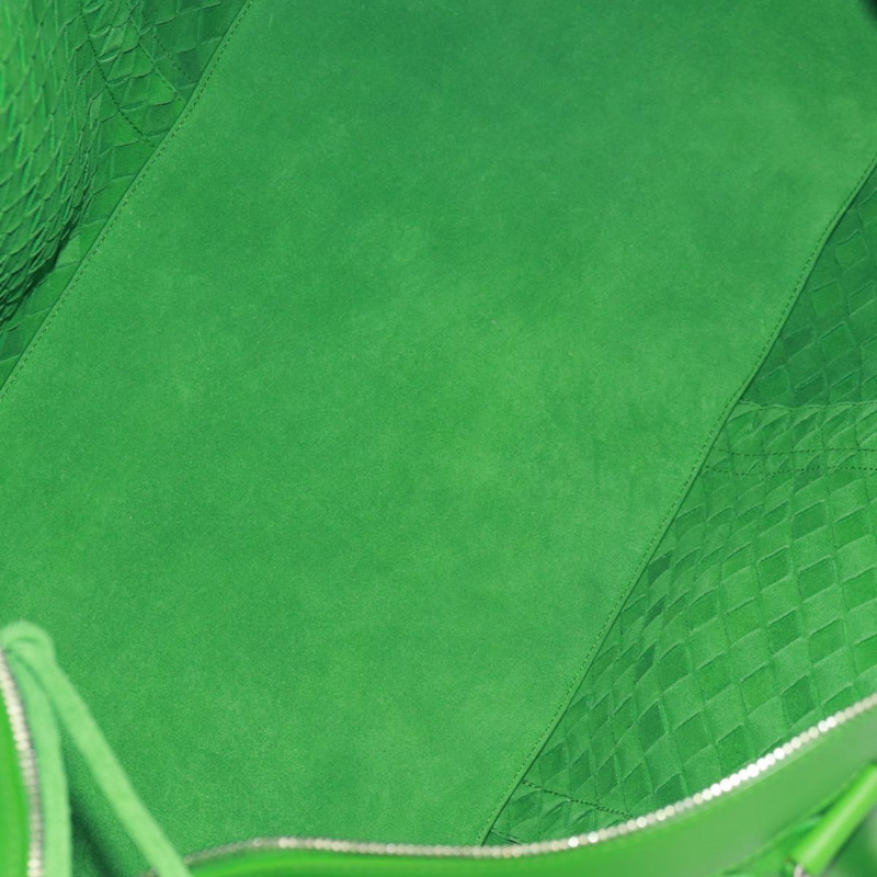 【日本直送】BOTTEGA VENETA MAXI INTRECCIATO 包皮革 2way 綠色銀色正品 yk20171AV-9