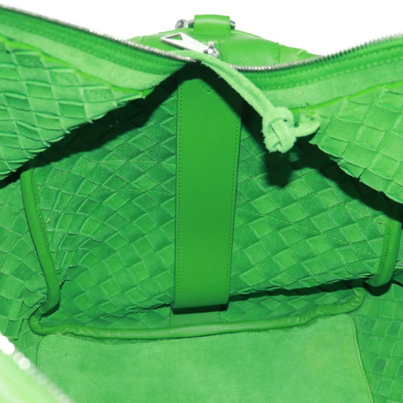 【日本直送】BOTTEGA VENETA MAXI INTRECCIATO 包皮革 2way 綠色銀色正品 yk20171AV-22