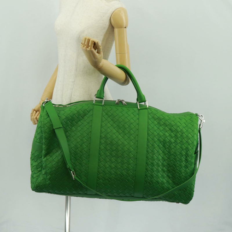 【日本直送】BOTTEGA VENETA MAXI INTRECCIATO 包皮革 2way 綠色銀色正品 yk20171AV-28