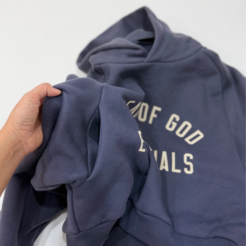 FEAR OF GOD ESSENTIALS Cropped 海軍藍 短版 連帽衫 連帽T  帽T-9