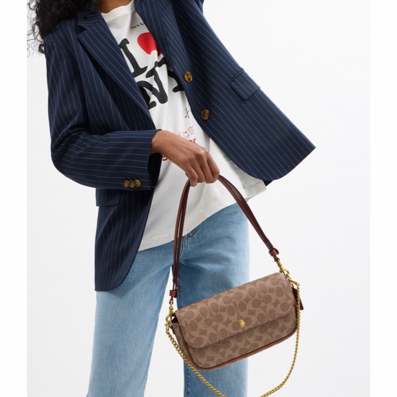 Coach 女士 Brook 翻蓋鏈條單肩包均碼碼23.5cm*4.5cm*12cm-5