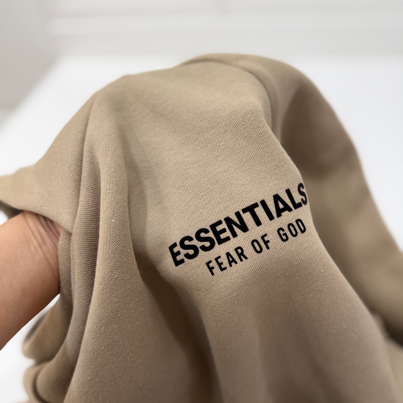 FEAR OF GOD ESSENTIALS Cropped 卡其 短版 連帽衫 連帽T  帽T-10