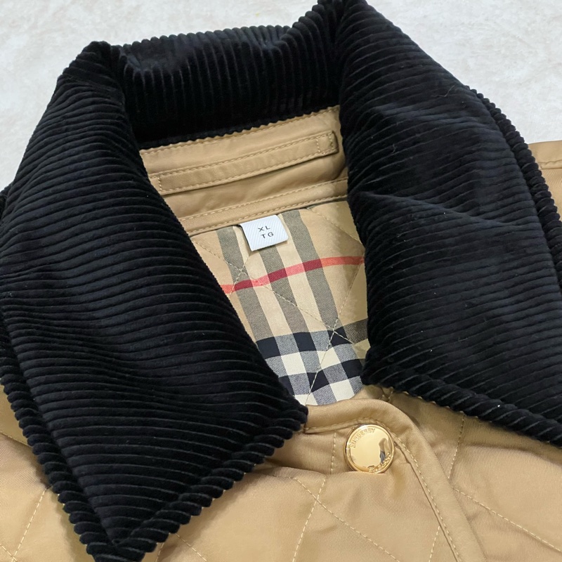 Burberry 燈芯絨衣領菱形縫線外套（雙面穿）-12
