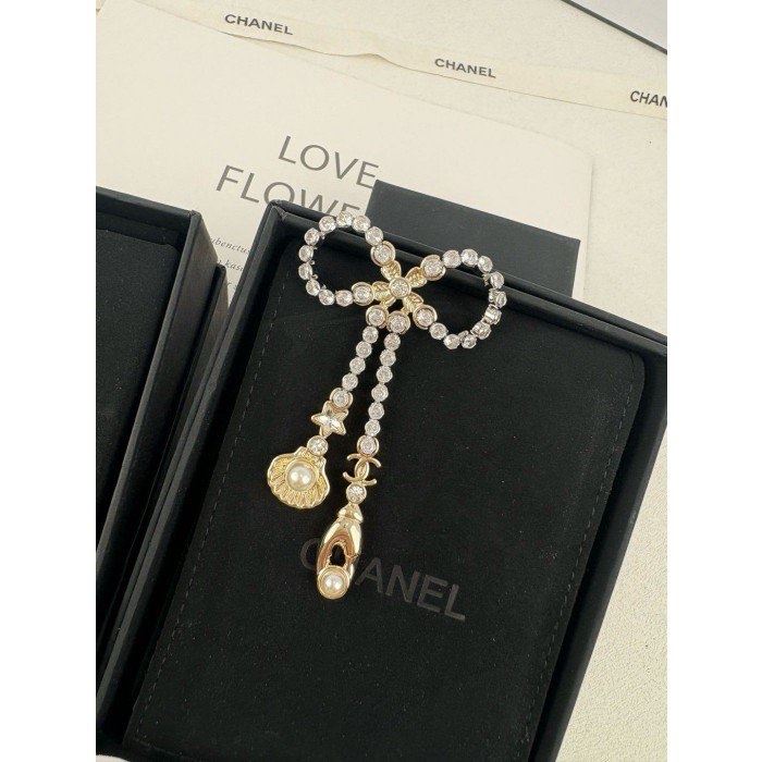 全新正品✨櫃上新款Chanel 香奈兒25C海洋系列蝴蝶結貝殼流蘇星星垂墜式胸針-1