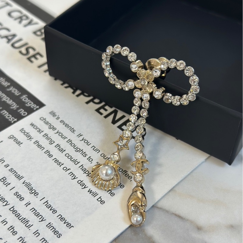 全新正品✨櫃上新款Chanel 香奈兒25C海洋系列蝴蝶結貝殼流蘇星星垂墜式胸針-4