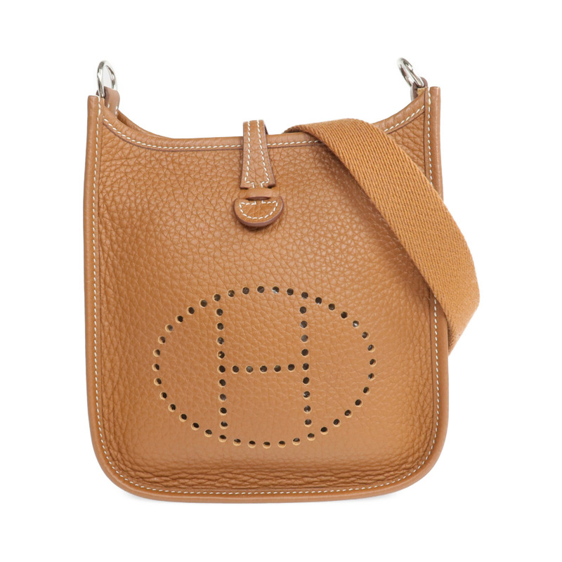 HERMES Clemence皮革Evelyne TPM 銀扣肩背袋-0