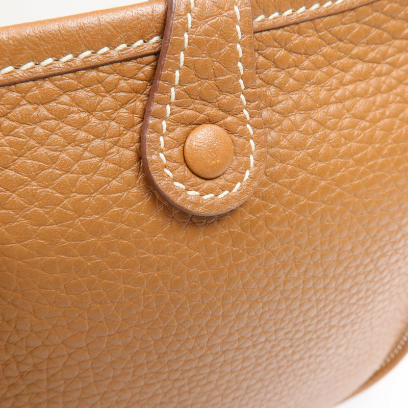 HERMES Clemence皮革Evelyne TPM 銀扣肩背袋-9