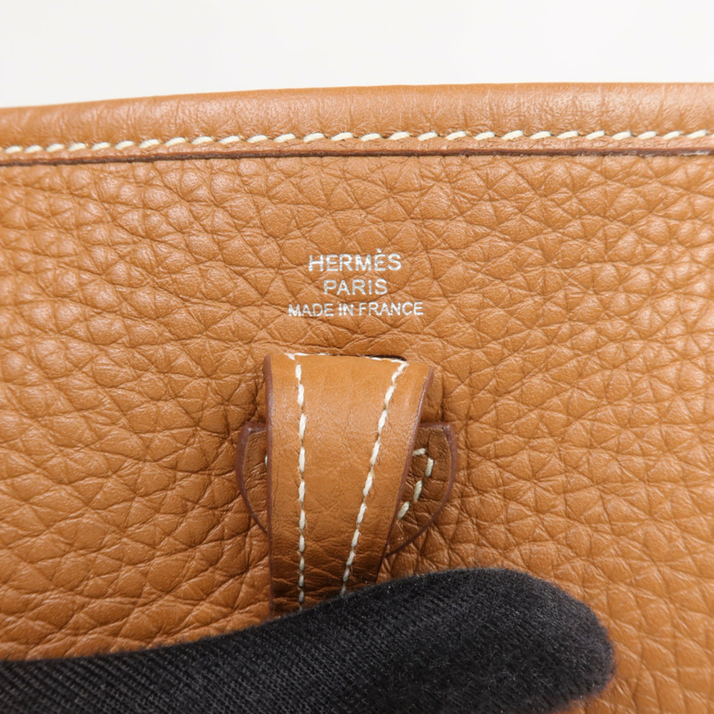 HERMES Clemence皮革Evelyne TPM 銀扣肩背袋-11
