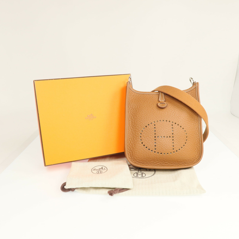HERMES Clemence皮革Evelyne TPM 銀扣肩背袋-14