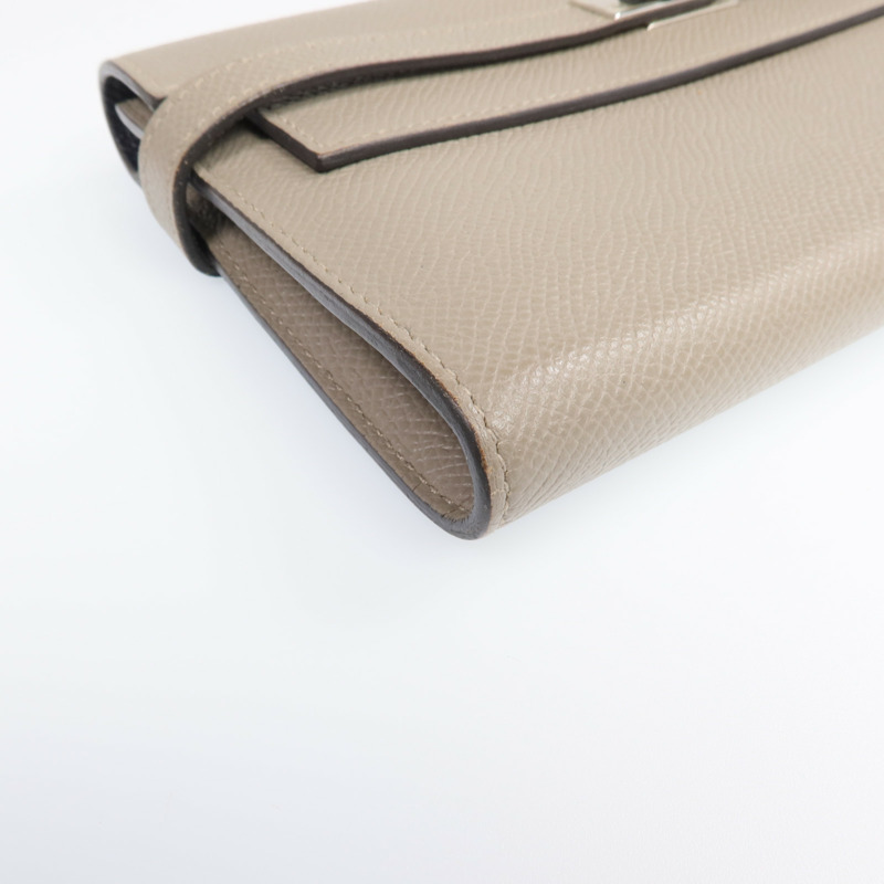 HERMES Epsom皮革Kelly Wallet金扣長錢包-7