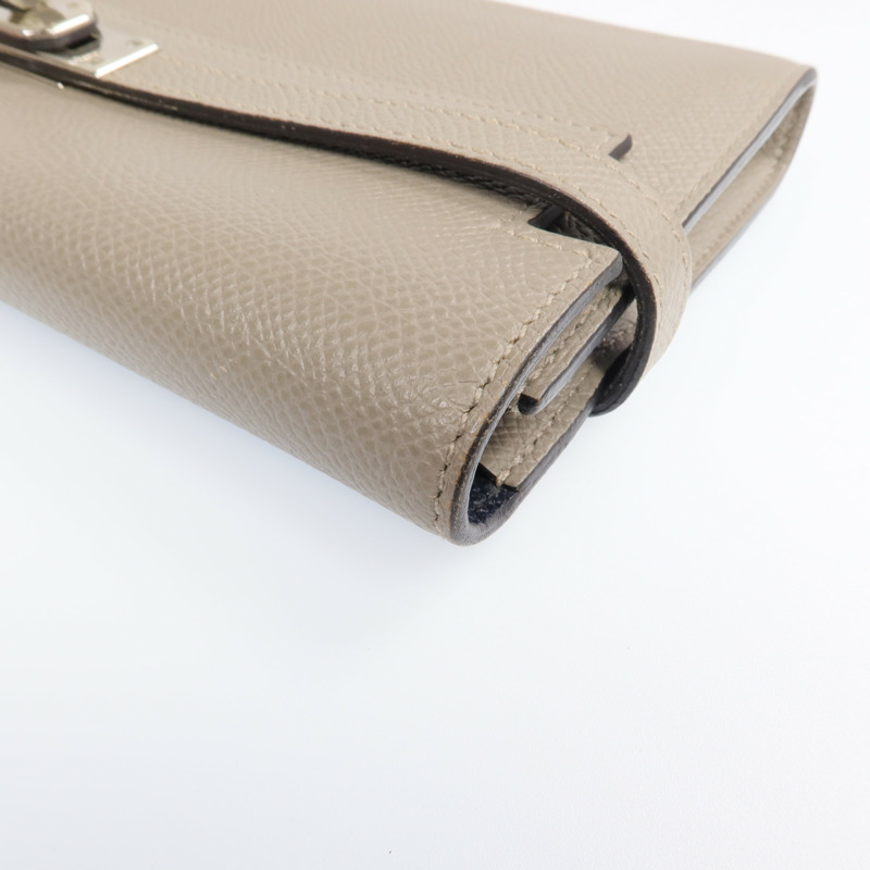 HERMES Epsom皮革Kelly Wallet金扣長錢包-9