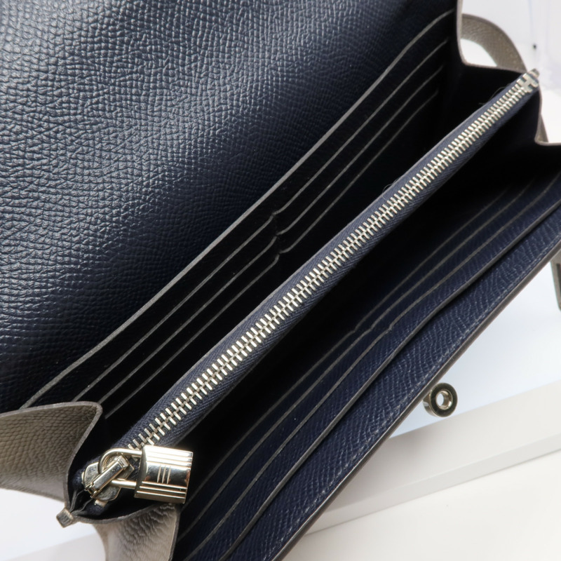 HERMES Epsom皮革Kelly Wallet金扣長錢包-11