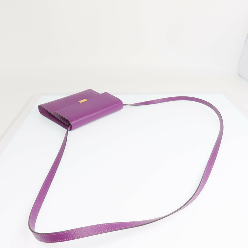 HERMES Epsom皮革Clic 16金扣肩背袋-8