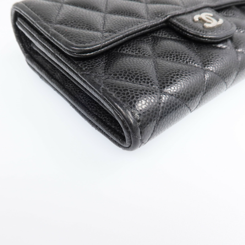 CHANEL 牛皮皮革Wallet銀扣長錢包-7