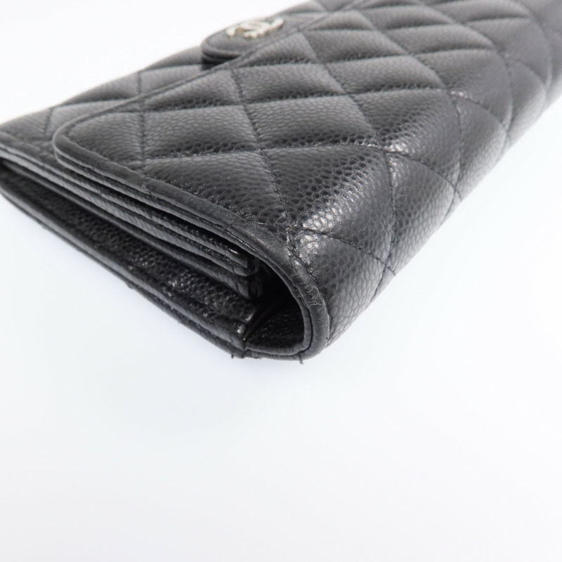 CHANEL 牛皮皮革Wallet銀扣長錢包-8