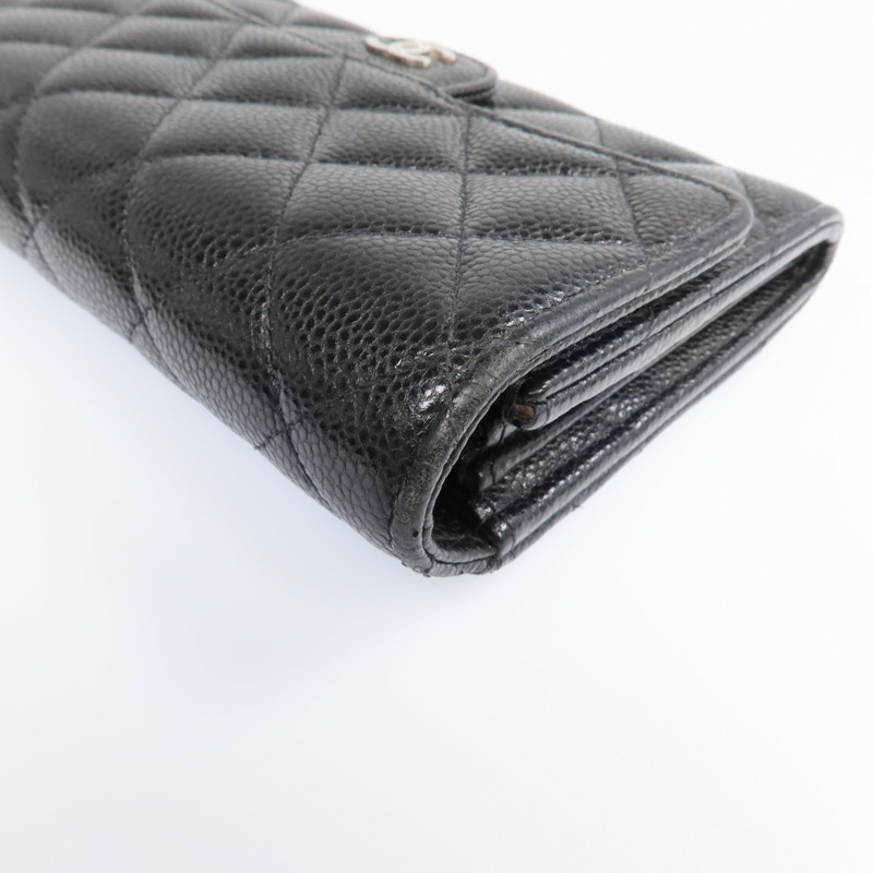 CHANEL 牛皮皮革Wallet銀扣長錢包-9