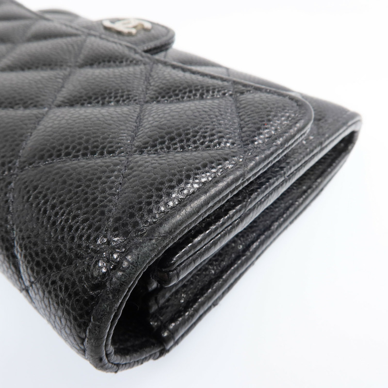 CHANEL 牛皮皮革Wallet銀扣長錢包-16