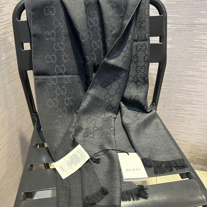 💎Han's house精品服飾💎GUCCI 古馳  圍巾 絲巾 披肩 雙面用 181×46cm-3