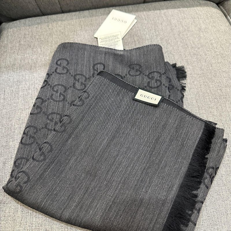 💎Han's house精品服飾💎GUCCI 古馳  圍巾 絲巾 披肩 雙面用 181×46cm-5