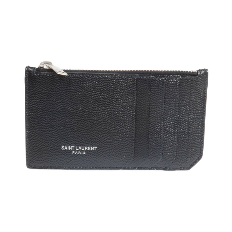 SAINT LAURENT 牛皮皮革Card Case銀扣卡片套-0