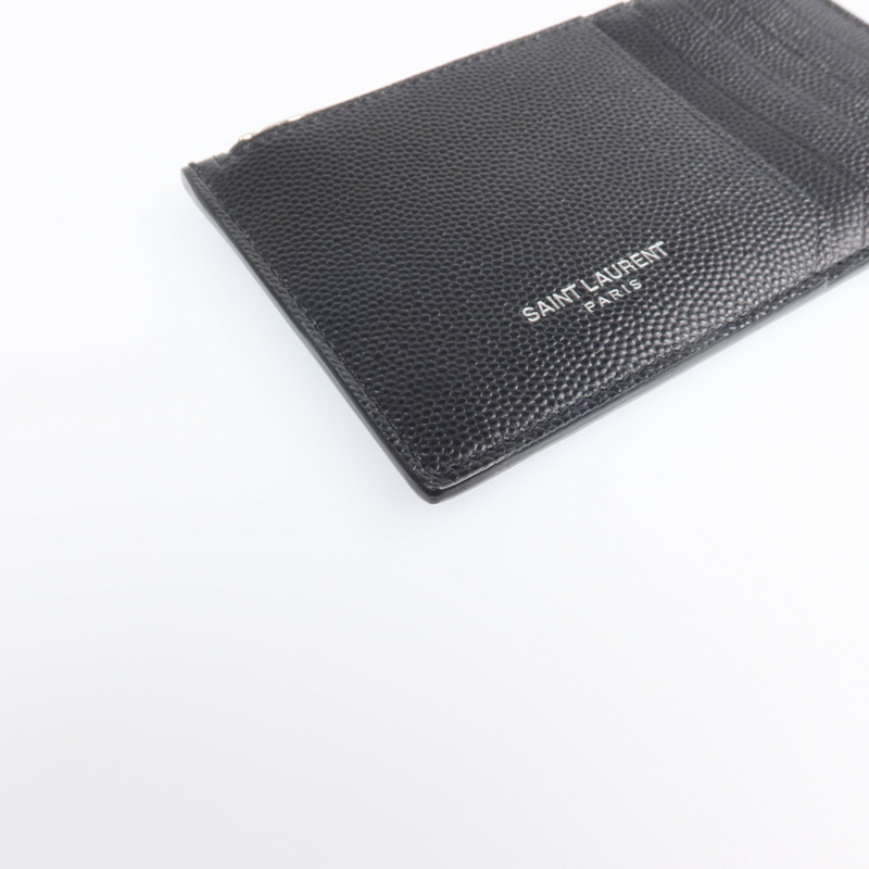 SAINT LAURENT 牛皮皮革Card Case銀扣卡片套-7